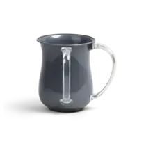 A&M Acrylic Cup With 2 Handles Metallic Silver With Clear Handle