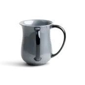 A&M Acrylic Metallic Silver Washing Cup – Modern Handwashing Cup with Black Handle