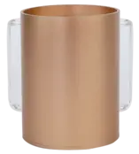 A&M Eleganter Acryl Waschbecher – Gold mit Klarem Griff – Stilvolle Tasse