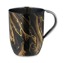 A&M Waschbecher Schwarz mit Goldmarmor – Eleganter und Robuster Becher