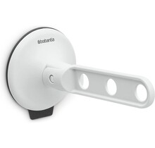 Brabantia Kledinghaak met Zuignap – Voor 3 Kledinghangers, Max. 2 kg, Geschikt voor Raam, Tegels of Douchedeur, Lichtgrijs