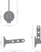 Brabantia Kledinghaak met Zuignap – Voor 3 Kledinghangers, Max. 2 kg, Geschikt voor Raam, Tegels of Douchedeur, Lichtgrijs