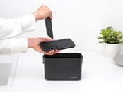 Brabantia SinkSide Schoonmaakset – 8-delig, 3 Microvezel Pads, 2 Doeken, Afwasborstel, Trechter, Ergonomische Caddy, Donkergrijs