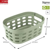 Sunware Sigma Home Panier de Rangement 5L Vert – Durable, Empilable et en Plastique Recyclé