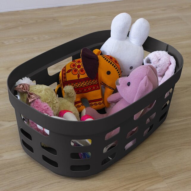 Sunware Sigma Home Storage Basket 5L Anthracite – Recycled Plastic with Handles