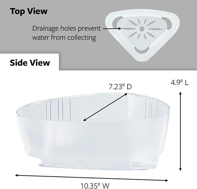Command Bath Corner Caddy, Clear Frosted, 3.4kg Capacity, 1-Caddy,