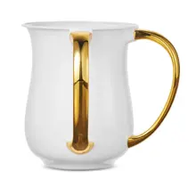 A&M  Acrylic Wash Cup Pearl With Gold metallic Handles 5"