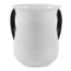A&M A&M Acryl Wasbeker – Witte Beker met Zwarte Handvaten, Licht en Stevig Ontwerp