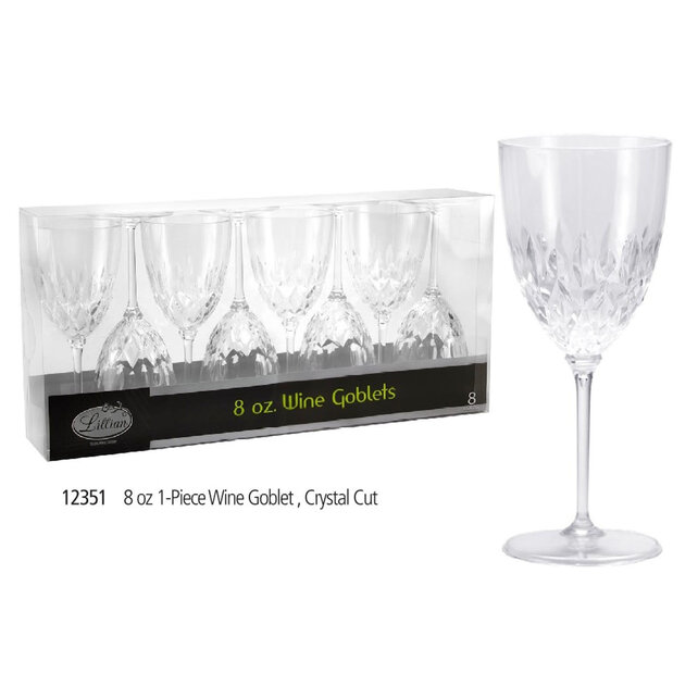 Verres à Vin Lillian 237 ml – Verres en Plastique Premium Aspect Cristal, Parfaits pour Fêtes et Dîners