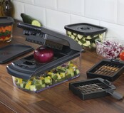 Kuechenprofi Groentesnijder Fix Plus – 3 messen, opvangbak, vaatwasbestendig