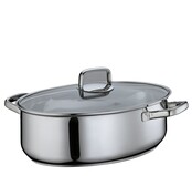 Rôtissoire Gourmet PISA 38 cm – Inox 8,5 L, four, grille amovible, couvercle en verre, compatible induction