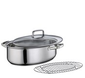Rôtissoire Gourmet PISA 38 cm – Inox 8,5 L, four, grille amovible, couvercle en verre, compatible induction