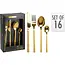 E&H E&H Luxury 16-Piece Stainless Steel Gold Cutlery Set – Elegant Tableware for 4