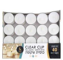 Theelichtjes in Doorzichtige Cup 6 Uur – 40 Stuks