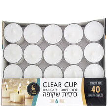Theelichtjes in Doorzichtige Cup 6 Uur – 40 Stuks