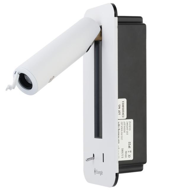 Everglo LED Bett-Leselampe mit USB-C Ladeanschluss – Schabbatfreundliche, Verstellbare Wandleuchte