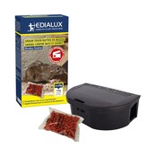 Edialux Rodex Appât Céréales Rats & Souris 150g avec Boîte – L’appât prêt à l’emploi au blé pour intérieur & extérieur