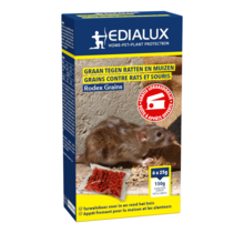 Edialux Rodex Mäuse- & Rattengift Getreideköder 150g mit Köderbox – Fertiges Weizenköder gegen Nager im Haus & Außenbereich