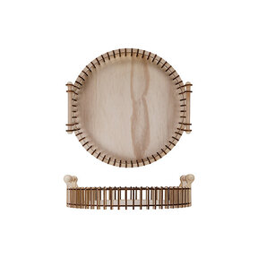 Rond Houten Dienblad Bruin – 45 cm