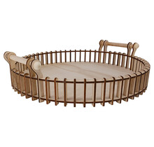 Cosy & Trendy Round Wooden Tray Roger – Elegant Brown Serving Tray