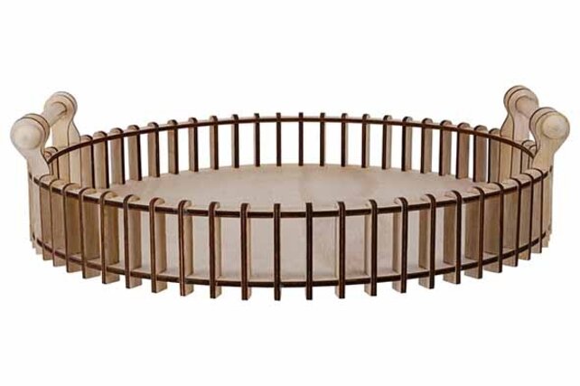 Cosy & Trendy Plateau Rond en Bois Roger – Élégant Plateau de Service Brun