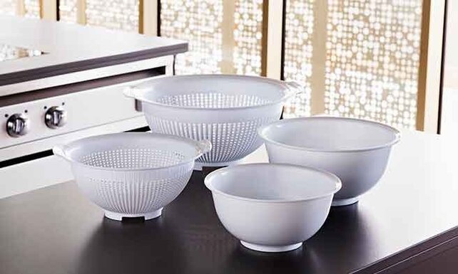 Araven Ronde zeef 38 cm – Stevig & Hygiënisch Polypropyleen Vergiet met Handvatten