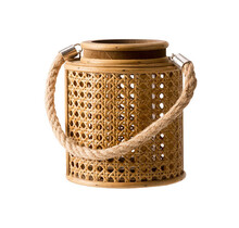 Cosy &Trendy Laterne Glas Braun – Dekorative Stimmungslicht-Laterne 14,7x14,7x17 cm Mit Holzdetails