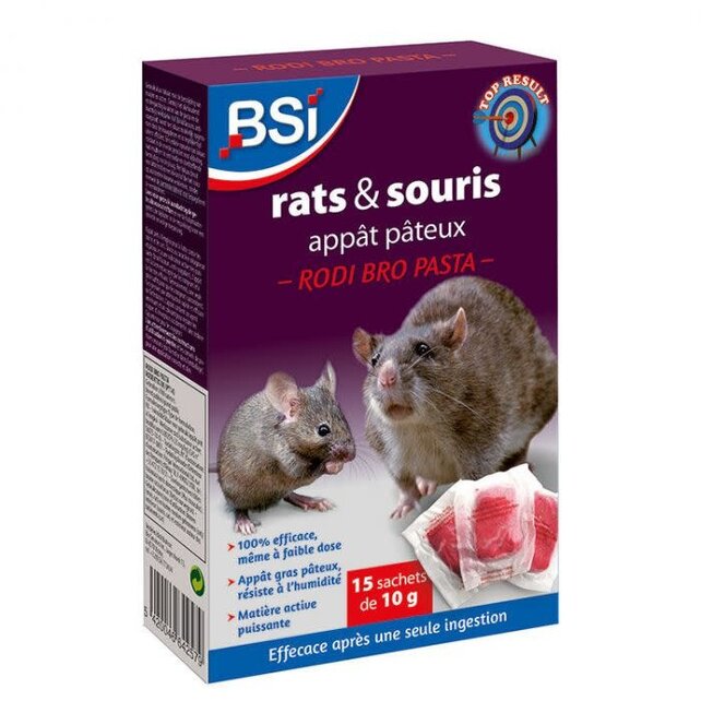 BSI Rodi Bro Paste 150 g – Effective Rat & Mouse Poison Bait – Ready-to-Use for Indoor & Outdoor Use