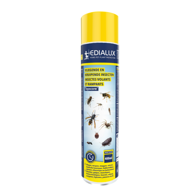 Edialux Topscore Spray Insecticide – Contre Insectes Volants & Rampants – Action Rapide & Longue Durée – 400ml