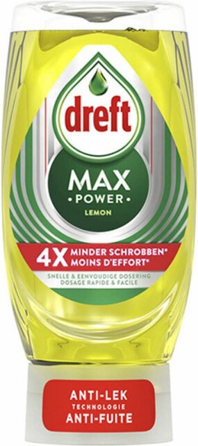 Dreft Max Power Liquide Vaisselle Citron 370 ml – Puissant contre la graisse