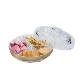 Brilliant Acrylic Round Tray – 3 Compartments