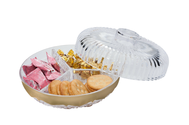 Acrylic Round Tray – 3 Compartments