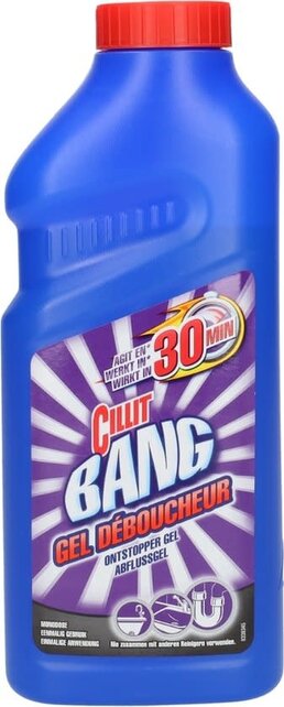 Cillit Bang Drain Unblocker Gel 500ml – powerful sink, shower & toilet unblocker – fast action in 30 minutes