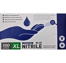 Gants en Nitrile Bleus Sans Poudre – 100 Pièces (XL)