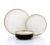 Brilliant Dinner Service Set Modern Black 18-Piece