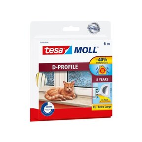 D-Profile Draught Excluder 6 m White