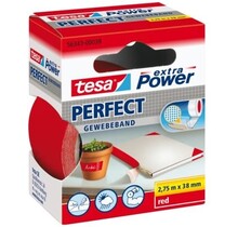 Tesa Extra Power fabric tape 38 mm red – tear-resistant & weatherproof