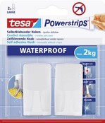 Tesa Powerstrips 2 Waterproof Self-Adhesive Hooks – Bathroom & Kitchen