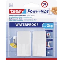Tesa Powerstrips 2 Crochets Étanches Autocollants – Salle de Bain et Cuisine