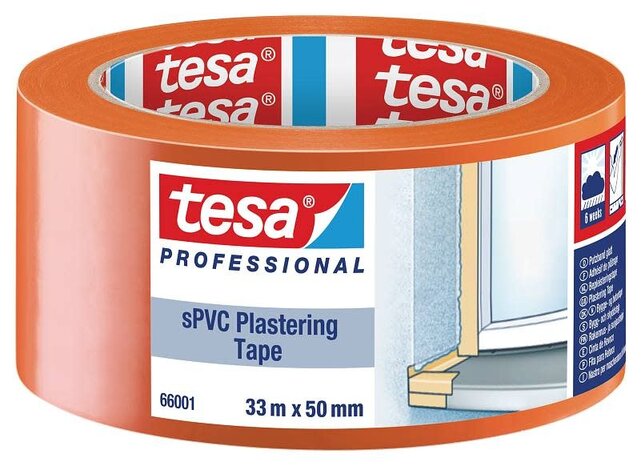 Tesa Plastering Tape 50mmx33m Orange