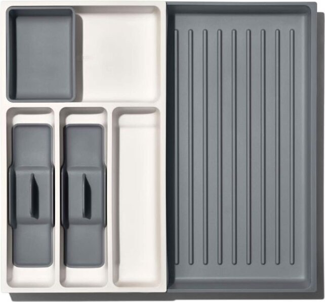 OXO Good Grips Uittrekbare Lade Organizer met Verstelbare Vakken voor Keukenhulpen en Gereedschap