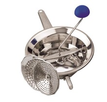 passe-vite inox 24 cm – Moulin à légumes manuel avec 3 grilles