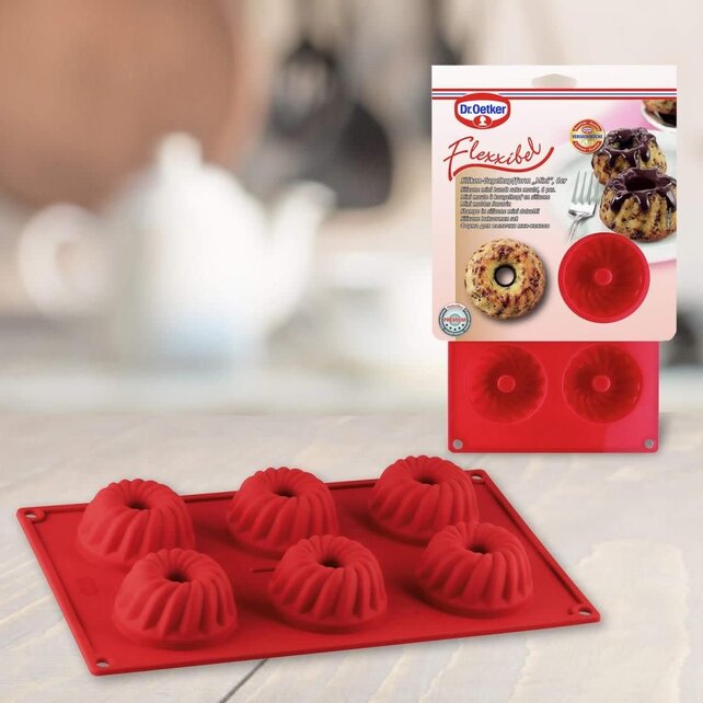Dr. Oetker Flexxibel Mini Tulband Bakvorm – Siliconen, 6 Mini Cakes, Anti-aanbak