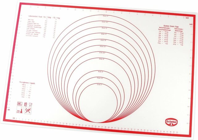 Dr. Oetker Siliconen Uitrolmat 60×40 cm – Antislip, Anti-aanbak, Ideaal voor Deeg, Fondant & Marsepein