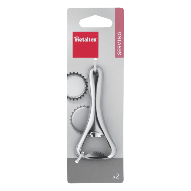 Metaltex Flaschenöffner Set 2-teilig – Verchromte, robuste Kronkorkenöffner