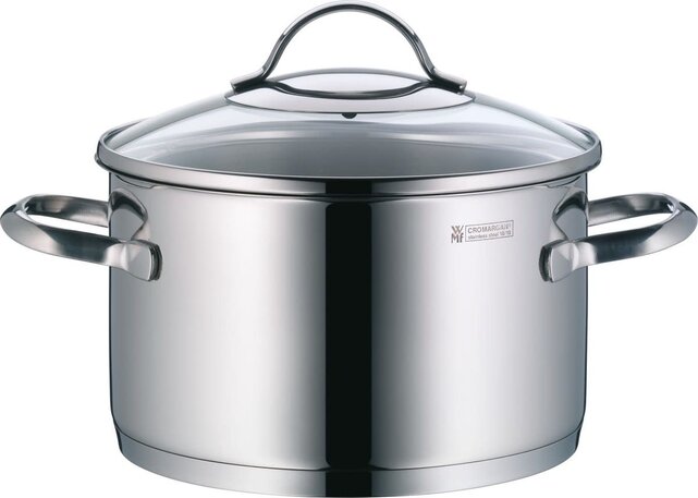 WMF Provence Plus 4-teiliges Topfset aus Edelstahl mit Glasdeckeln und TransTherm® Boden