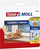 Tesa moll® Joint P-Profil 6 m – Joint adhésif isolant pour portes et fenêtres 2–5 mm