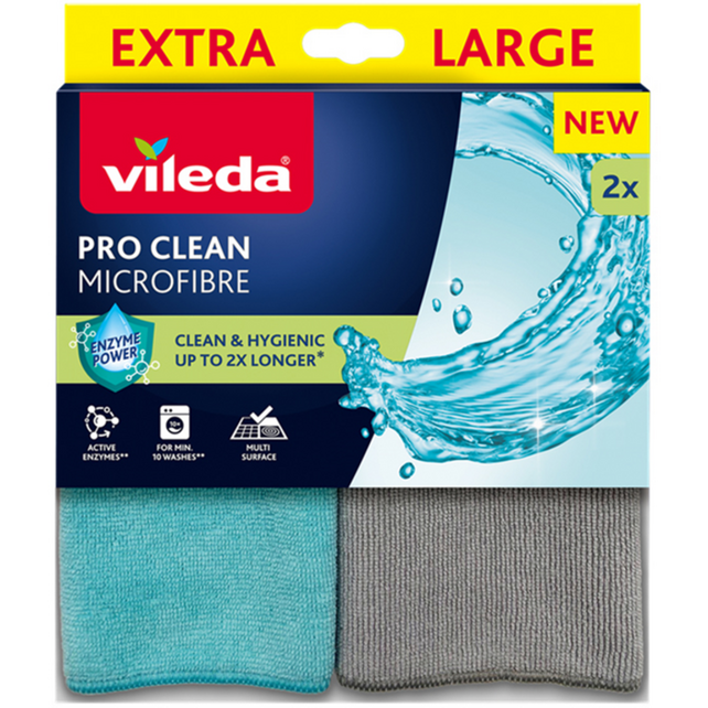 Vileda Pro Clean Mikrofasertücher – 2er-Set