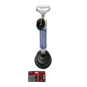 Drain plunger with 2 rubber heads for toilet & sink