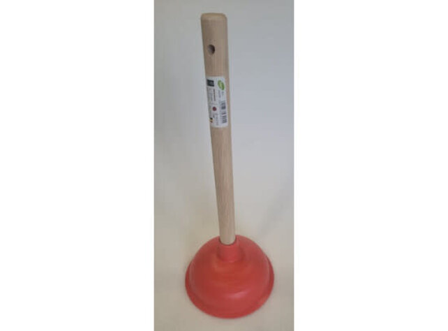 Heva plunger with wooden handle